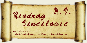 Miodrag Vinčilović vizit kartica